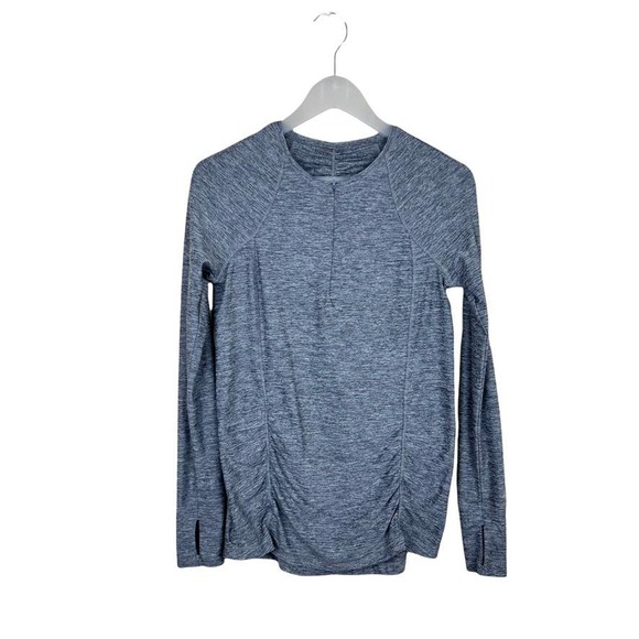 Athleta 1/4 Zip Long Sleeve Running Top in gray Size Small - Picture 2 of 10